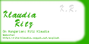 klaudia ritz business card